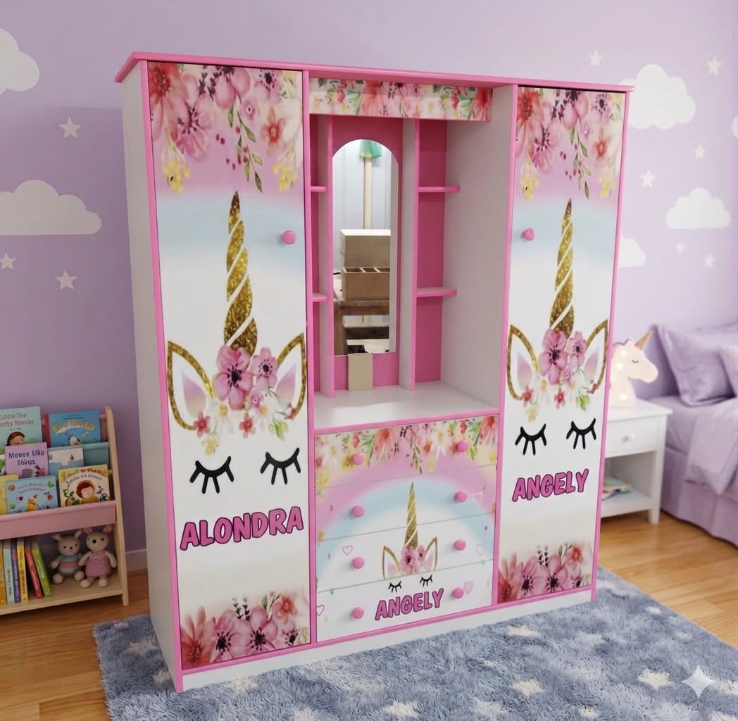 Clóset Unicornio Floral Personalizable